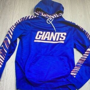 NFL Team Apparel New York Giants Hoodie Adult Medium Blue Zebra Striped Arms